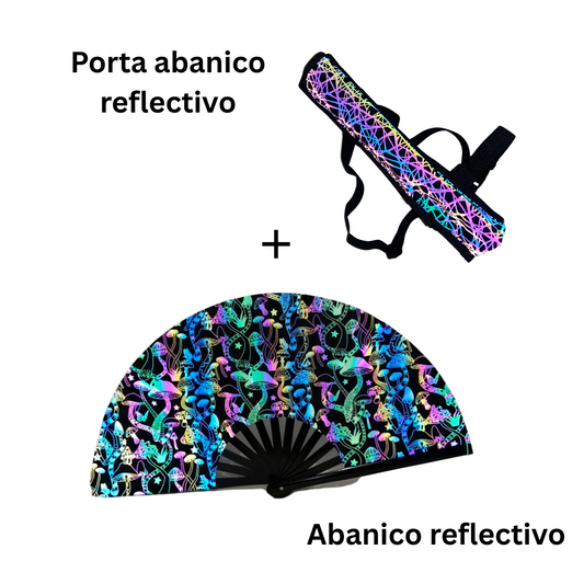 Abanico hongos más porta abanico rayos reflectivos